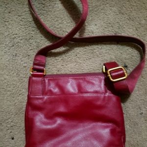 Burgundy fossil cross-body bag